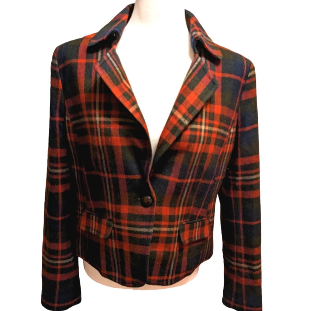 Vintage Tartan Women's Blazer. EUC. Jessica. Sz 12 plaid